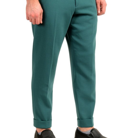Hugo Boss Men's "Parget" Fashion Fit Green Wool Casual Pants US 32R IT 48 - Picture 2 of 6